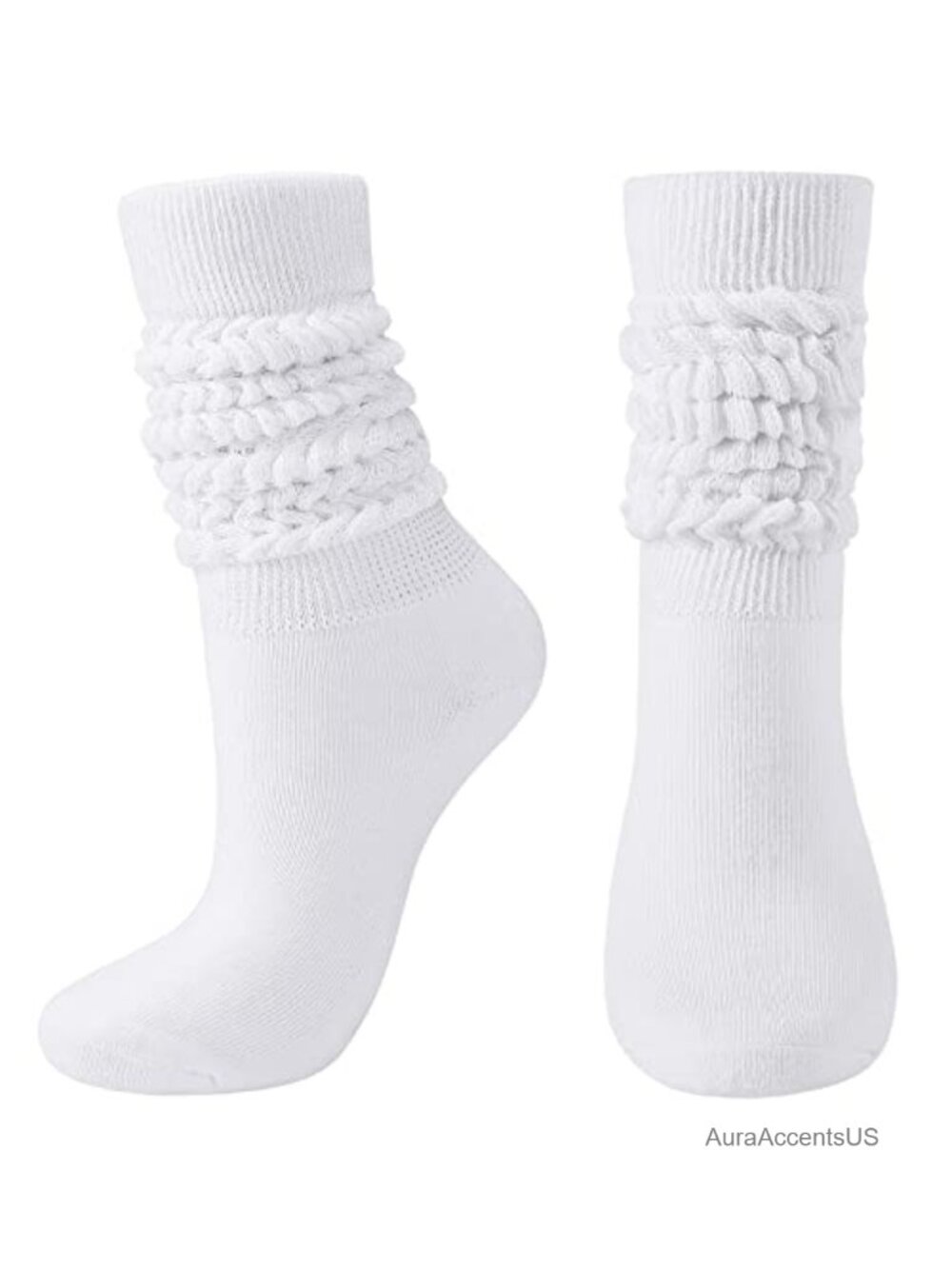 Women Slouch Socks Scrunch Knee High Sock Cotton Polyester Blend